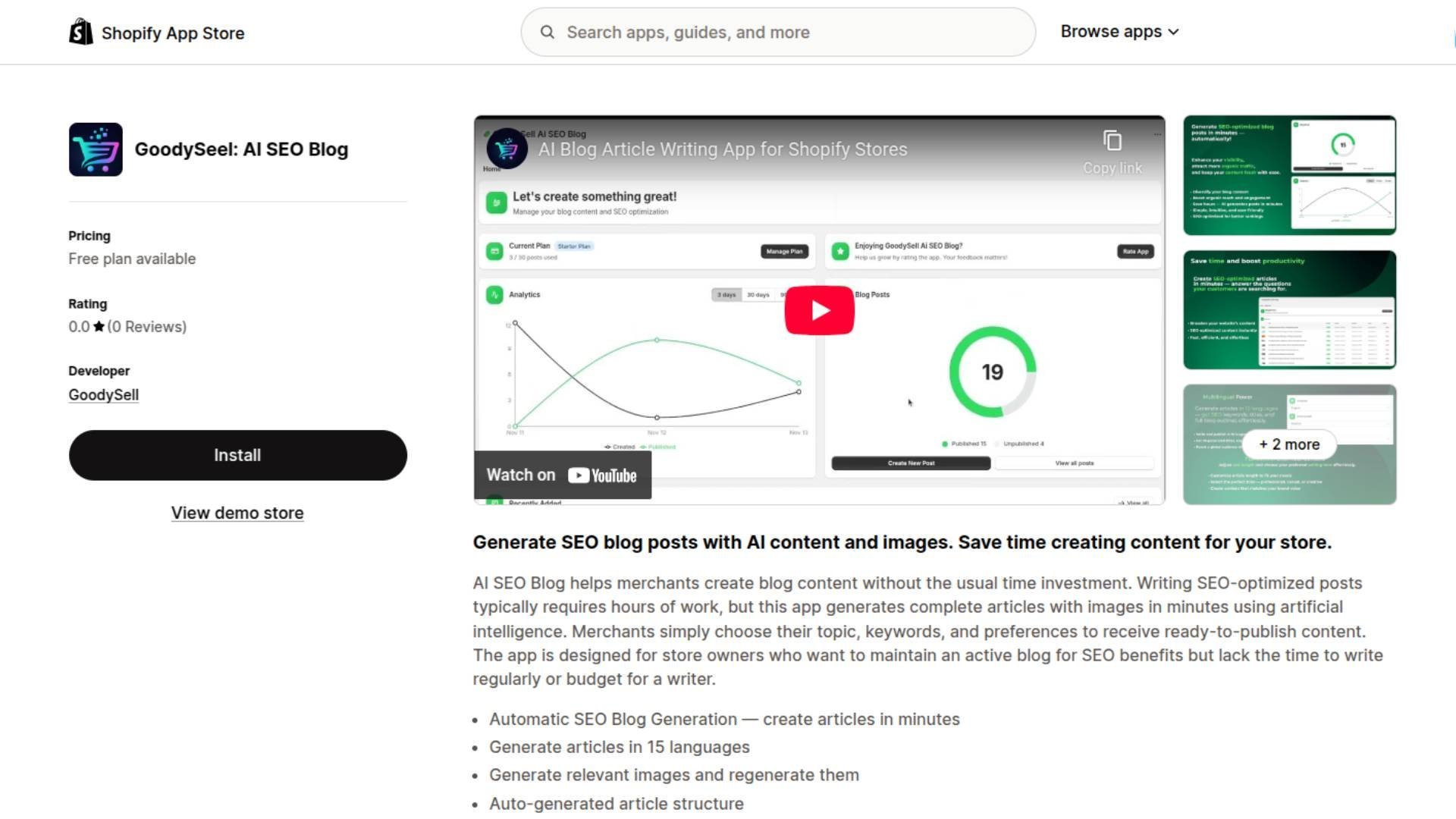 GoodySell: AI SEO Blog in the search bar