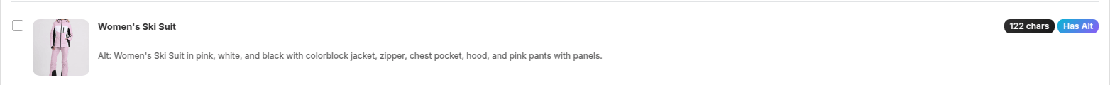 Women's Ski Suit in pink, white, and black with colorblock jacket, zipper, chest pocket, hood, and pink pants with panels