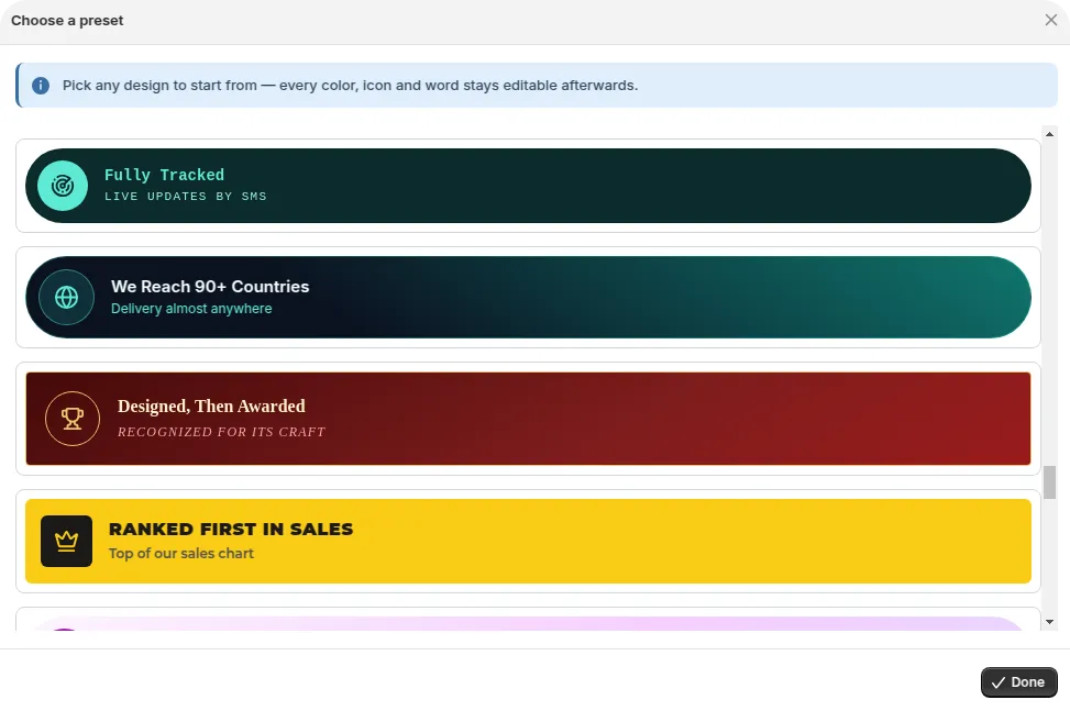 Select badge Shopify - GoodySell App