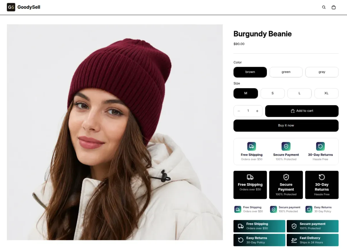 Badge and Icons Shopify